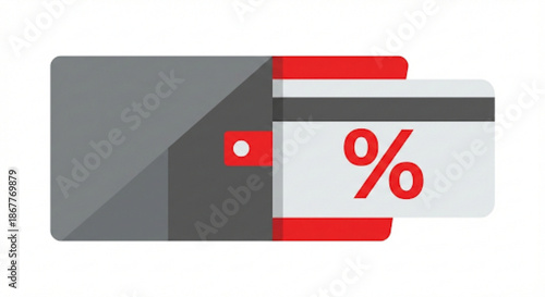 Wallet Discount Icon Flat Vector