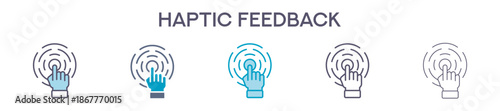 Haptic Feedback Element For Design Graphic - Multi Styles. Vector Illustration Of Two Colored And Black. Multiple Icons Designs Can Be Used For Mobile, Ui, Web 