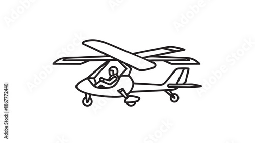 A pilot flying a helicopter with skill and precision in a clear sky