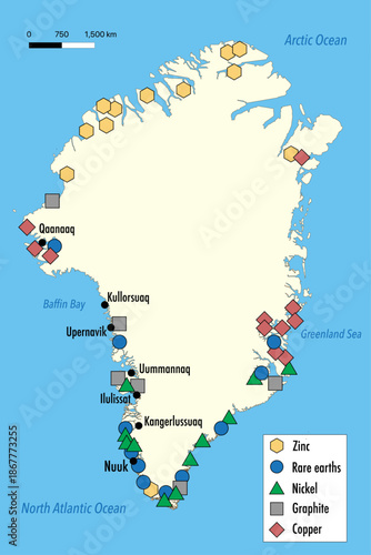 Greenland Mineral Resources Map – Zinc, Rare Earths, Copper, Graphite and Nickel