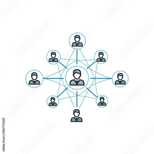 Central Person Connected to Multiple People.