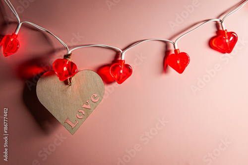 string of heart lights