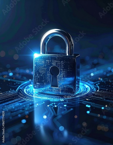 Close-up of a Digital Lock Engraved with Encryption Code