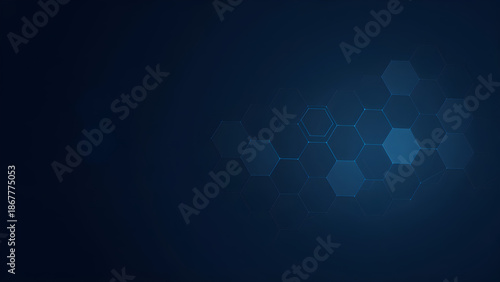 Futuristic Abstract Background Featuring Interconnected Hexagonal Structure