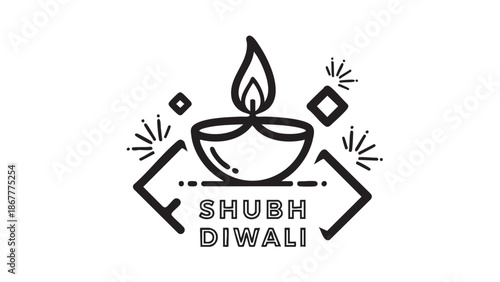 Celebrating Diwali with a lit diya surrounded by festive decorations