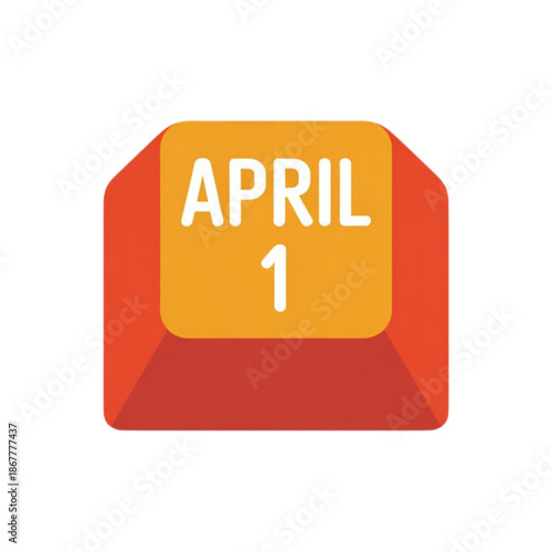 April fool's day key isolated on white background, Vector, illustration