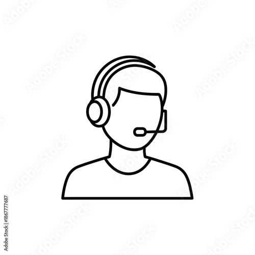Customer Service Representative Wearing Headset.