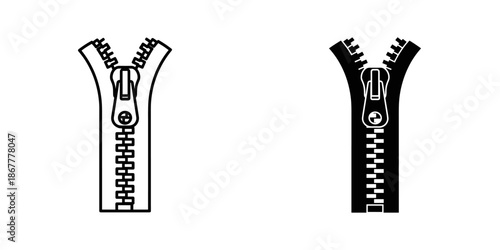 Two Zippers with Pull Tabs in Black and White clothing