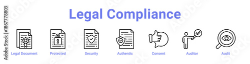 Legal Compliance Icon Banner and Collection