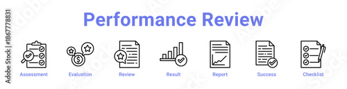 Performance Review Icon Banner and Collection