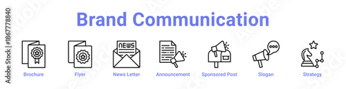 Brand Communication Icon Banner and Collection