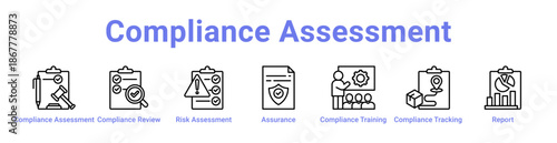 Compliance Assessment Icon Banner and Collection