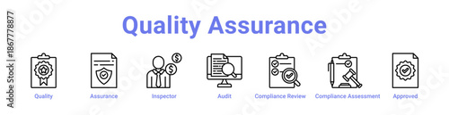 Quality Assurance Icon Banner and Collection