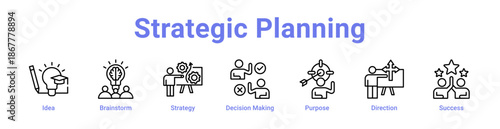 Strategic Planning Icon Banner and Collection