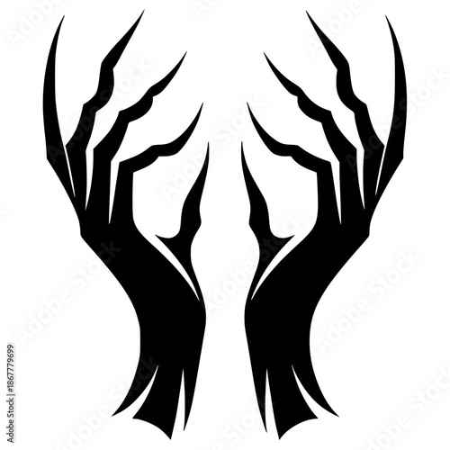 Silhouette of a pair of devil hands