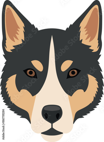 Stylized Dog Head Portrait