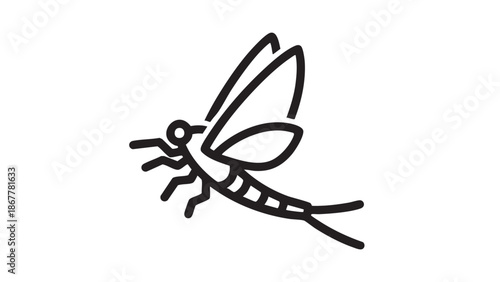 A simple line drawing of a small boat with oars on a white background