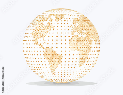 A digital representation of the Earth from a global viewpoint, showcasing a network of connections across continents.