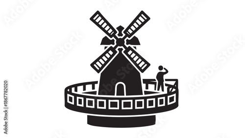 A simple line drawing of a small boat with oars on a white background