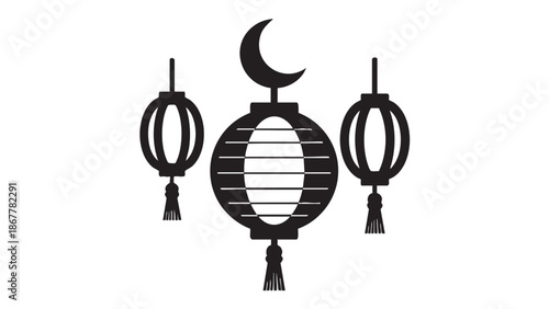 A simple line drawing of a small boat with oars on a white background