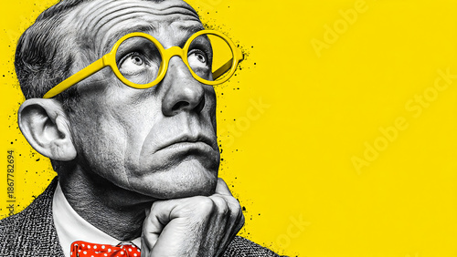 Homme portant des lunettes, se tenant la tête avec la main et se posant des questions