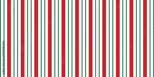 Christmas seamless pattern with a classic candy cane design with alternating red and green diagonal stripes on a white background, perfect for festive holiday themes.