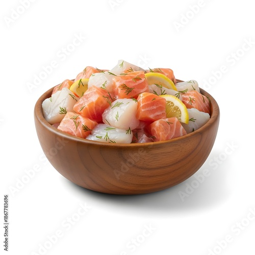 raw fish meats in a bowl