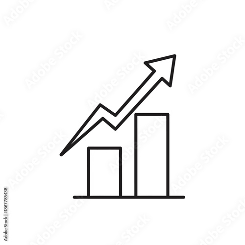 Simple Line Graph with Arrow Upward Trend.