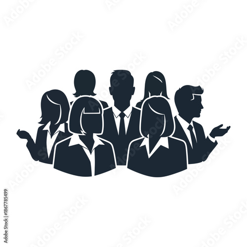Group of Business Professionals in Silhouette.