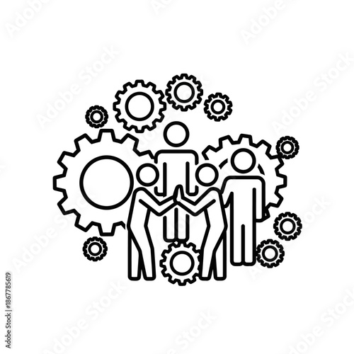Teamwork and Collaboration with Gears Mechanism.