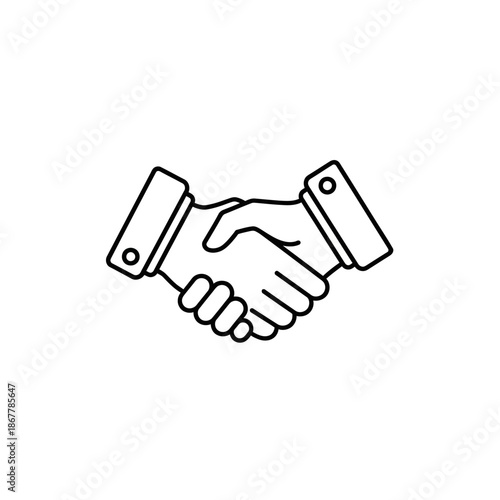 Handshake Illustration of Business Partnership Deal.