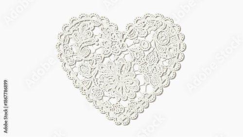 White lace heart doily