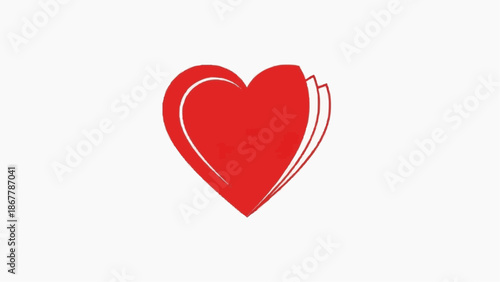 Red heart icon with faint outline layers