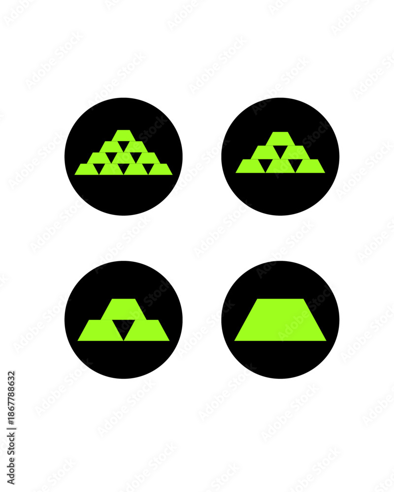 Obraz premium Gold Bullion Icon Set – Precious Metal Investment Symbol