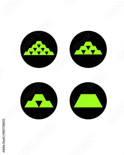 Gold Bullion Icon Set – Precious Metal Investment Symbol