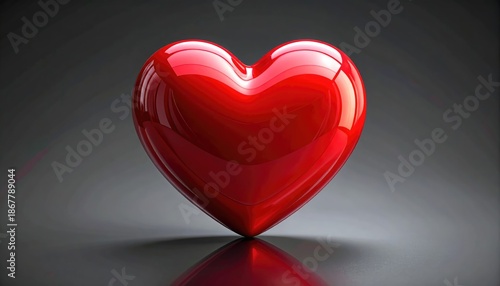 Valentine's Heart: The iconic heart, rendered in vivid red, represents a deep and abiding love, illuminated against a simple background.