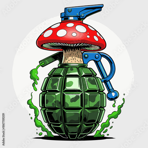 fiery mushroom grenade vector image