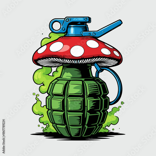 fiery mushroom grenade vector image