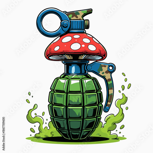 fiery mushroom grenade vector image