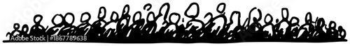 Abstract hand drawn doodle of large crowd of people