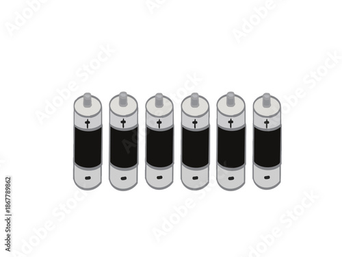 Illustration of a row of batteries