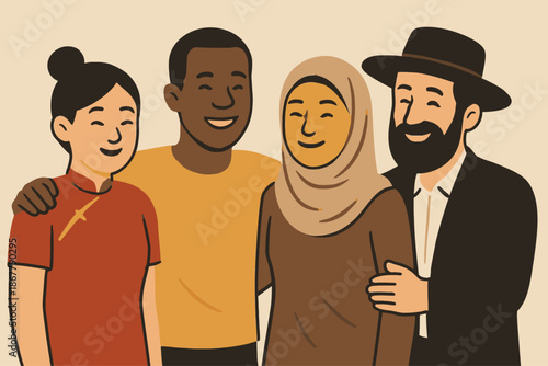 Unity Against Islamophobia Illustration