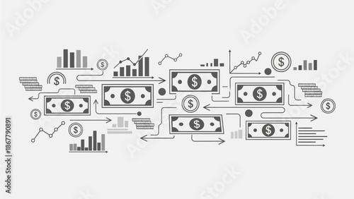 Vector illustration of a vintage castle and urban city architecture set with cartoon house buildings and old street icons for travel design