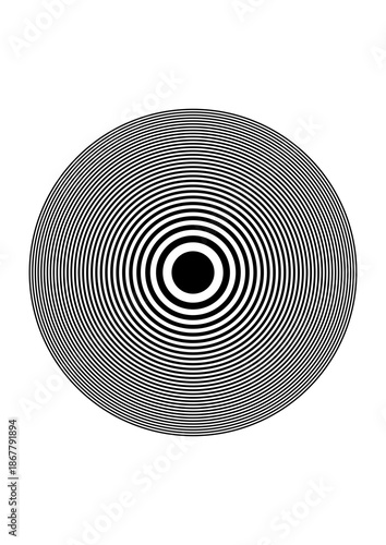 Fresnel Zone Plate Aliasing and Moire Interference Test Pattern A4 Vector Concentric Ring Frequency Sweep Display Monitor Calibration Diffraction Physics Optics Circular Wave Signal Processing Artifac
