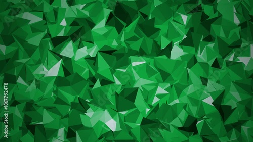 Regal Emerald Green and Polished Silver Faceted Geometric 4K Seamless Loop