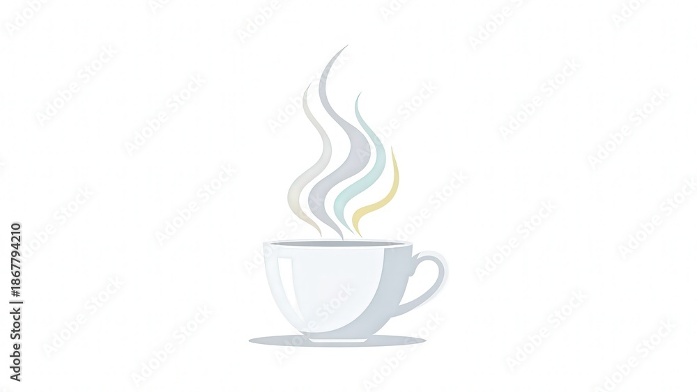Obraz premium Close-Up of Steaming Hot Coffee Cup with Gentle Light Reflection