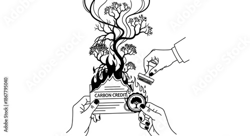 Hand drawn tree growing from book.