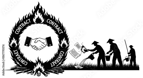 Contract Signing with Handshake Emblem.