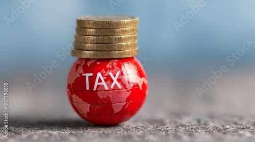 economic inflation scenario, tax adjustment leading to rising consumer prices, global business stock image