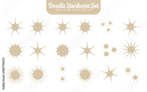Gold Silhouette Stars Blend Radial Shape Collection.Vector Illustration